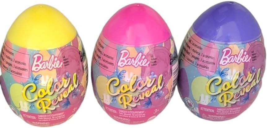 Barbie Color Reveal Easter Egg HJX67 Series Colored Egg Surprises Pack of 3 Random
