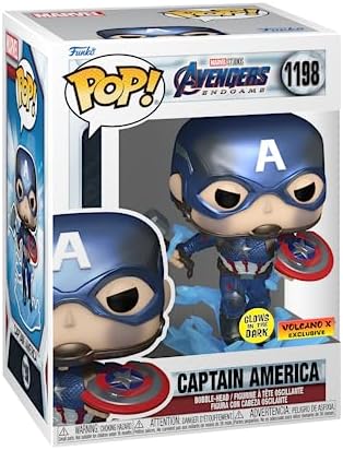 Funko POP Marvel Avengers Endgame Captain America with Broken Shield Mjolnir Glow in The