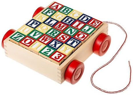 Melissa & Doug Melissa Dougi Classic ABC 30-Piece Wooden Block Cart 1 Theme Compatible MD