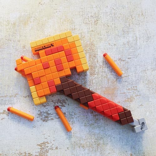 Nerf Minecraft Firebrand Dart Blasting Axe 6 Nerf Elite Foam Darts Design Inspired by