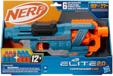 NERF Elite 2.0 Commander RD-6 Dart Blaster 12 Darts 6-Dart Rotating Drum Outdoor Easter