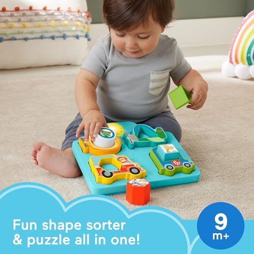 Fisher-Price Baby Sorting Toy Shapes Sounds Vehicle Puzzle
