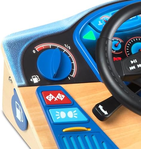 Melissa & Doug Melissa Doug Vroom Zoom Interactive Wooden Dashboard Steering Wheel