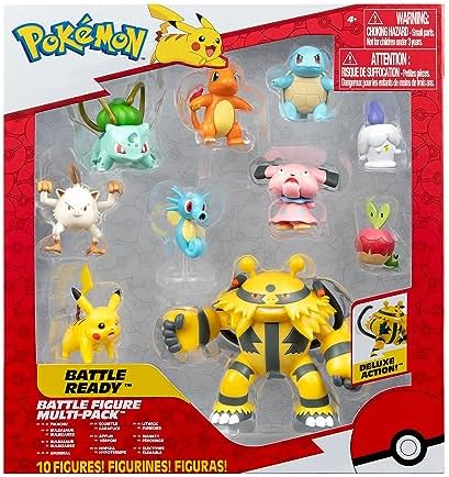 Pokemon Battle Figure 10 Pack - Nine 2-inch Battle Figures and One 4.5-inch Battle Figure
