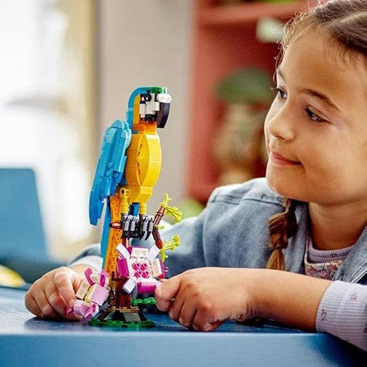 LEGO Creator 3 in 1 Exotic Parrot Building Toy Set Transforms to 3 Different Animal