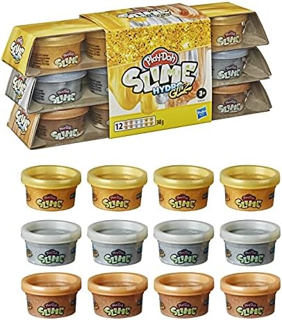 Play-Doh Slime HydroGlitz Gold Collection - 3 Different Liquid Colours - Pack of 12