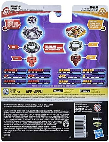 Beyblade Burst Surge Speedstorm Kolossal Fafnir F6 and Odax O6 Spinning Top Dual Pack - 2
