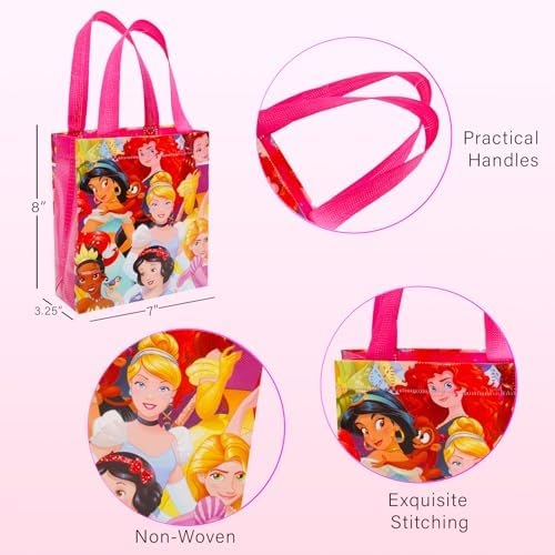 Disney Princess Party Favor Bag Set - 12 Pack of 8 Princess Party Goodie Bags for Bulk