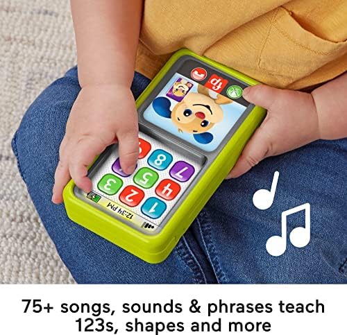 Fisher-Price Laugh Learn Baby Toddler Toy 2-in-1 Slide to Learn Smartphone with Lights