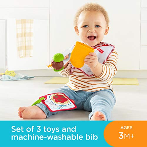 Fisher-Price Cutest Chef Gift Set 4 cooking-themed baby toys with wearable bib and