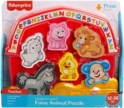 Fisher-Price Toddler Shape Sorting Toy Laugh Learn Farm Animal Puzzle