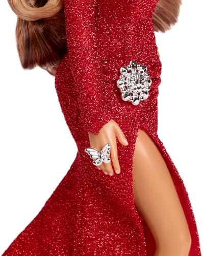 Barbie Signature Doll Mariah Carey Holiday in Red Glitter Gown with Silvery
