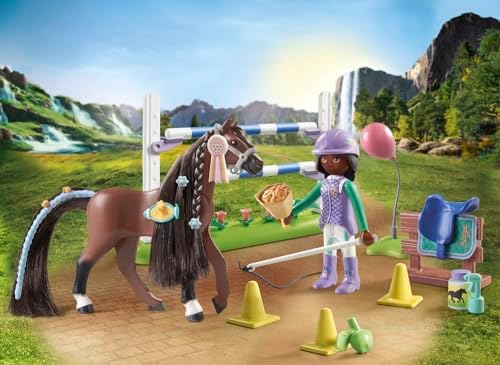 Playmobil Horses of Waterfall Jumping Arena with Zoe and Blaze