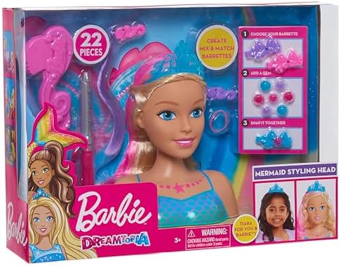 Barbie Dreamtopia Mermaid Styling Head 22 pieces for Ages 3 Up by Just Play