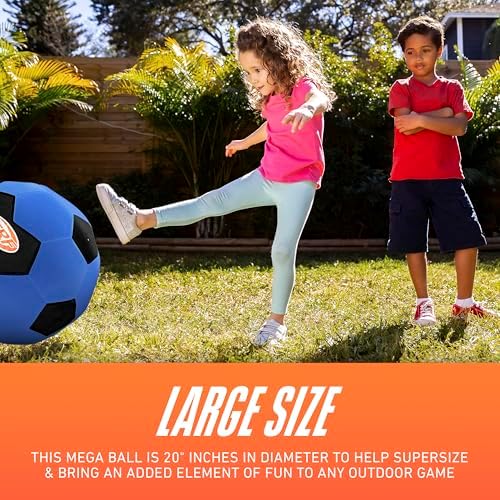 Nerf Mega Ball - 20 Inch Big Outdoor Kickball Soccer Ball Dodgeball for Backyard - Giant