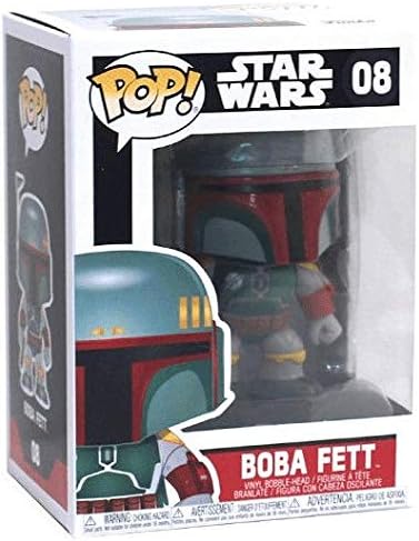 Funko Pop Star Wars Boba Fett 08 Vinyl Bobble-Head Figure Bundled with Pop Box Protector