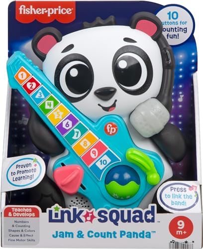 Fisher-Price Baby Learning Toy Link Squad Jam Count Panda with Music Lights for Ages 9