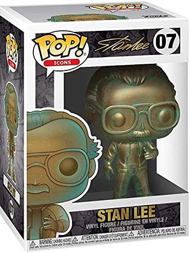 Marvel POP Stan Lee Patina Funko Pop Icons Vinyl Figure Bundled with Compatible Pop Box