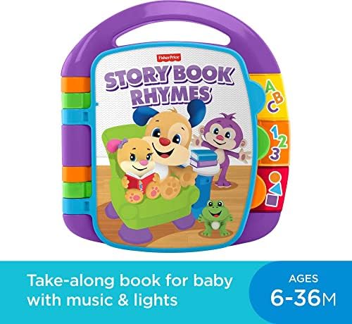Fisher-Price Baby Learning Toy Laugh Learn Storybook Rhymes Musical Book with Lights