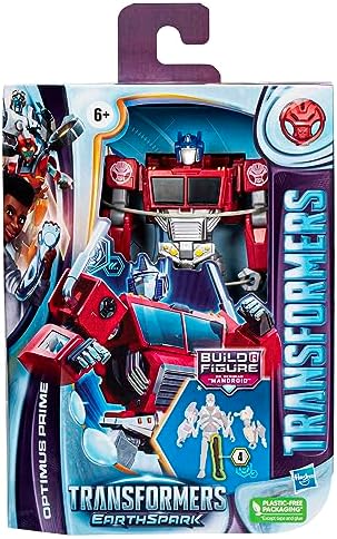 Transformers EarthSpark Deluxe Class Optimus Prime Action Figure 5-Inch Robot for