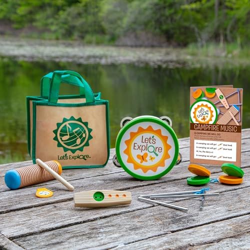 Melissa & Doug Melissa Doug Lets Explore Camp Music Wooden and Metal Instruments 10 Pieces