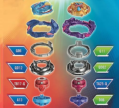 Beyblade Burst QuadStrike Ultimate Evo Valtryek V8 and Divine Xcalius X8 Spinning Top