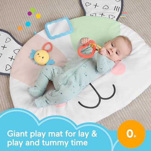 Fisher-Price Baby Tummy Time Toy Puppy Perfection Giant Play Mat with Sensory Development