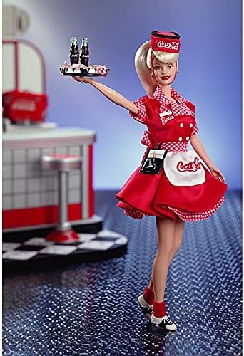 Barbie Mattel Year 1998 Barbie Collector Edition Coca-Cola Barbie as a Waitress.