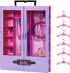 Barbie Fashionistas Ultimate Closet 6 Hangars Purple with Fold-Out Rack Carrying Handle Portable Storage for Fashion Doll