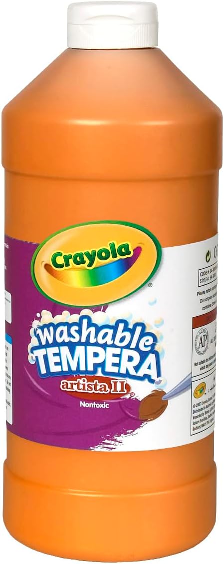 Crayola Washable Tempera Paint For Orange Paint Classroom Supplies Non-Toxic 32 Oz