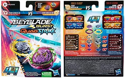Beyblade Burst QuadStrike Fierce Bazilisk B8 and Hydra Kerbeus K8 Spinning Top Dual Pack