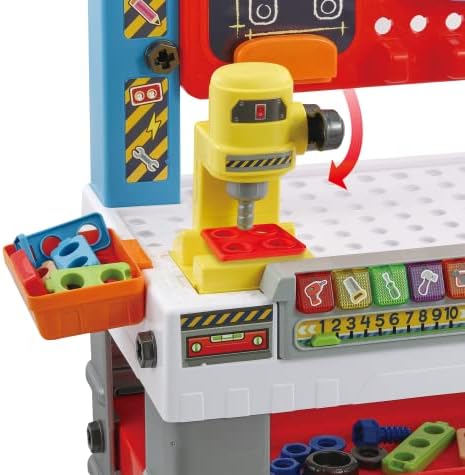 VTech My Busy Workbench Interactive Toddler Toy Pretend Play Tools 100 Pieces Lights