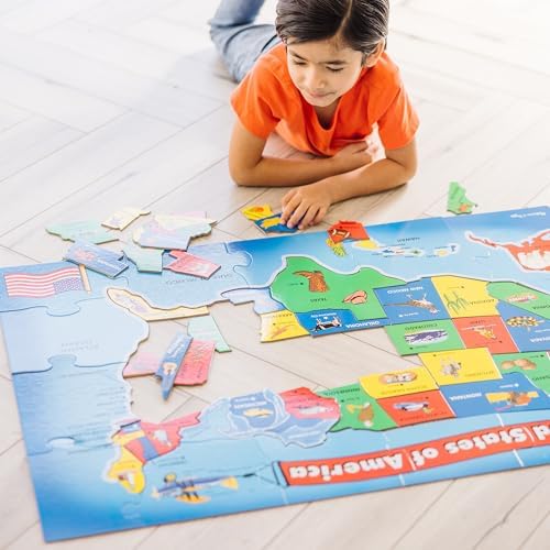 Melissa & Doug Melissa Doug USA Map Floor Puzzle - 51 Pieces 2 x 3 feet - FSC Certified