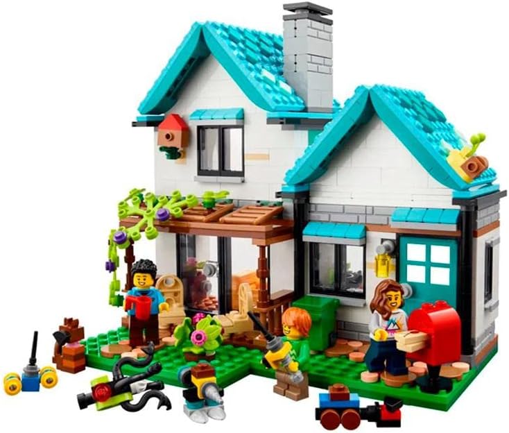LEGO Creator 3 in 1 Cozy House Building Kit Rebuild into 3 Different Houses Includes