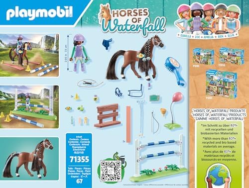 Playmobil Horses of Waterfall Jumping Arena with Zoe and Blaze