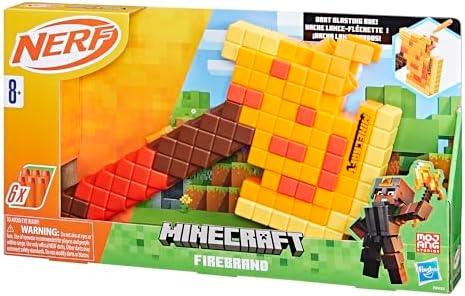 Nerf Minecraft Firebrand Dart Blasting Axe 6 Nerf Elite Foam Darts Design Inspired by