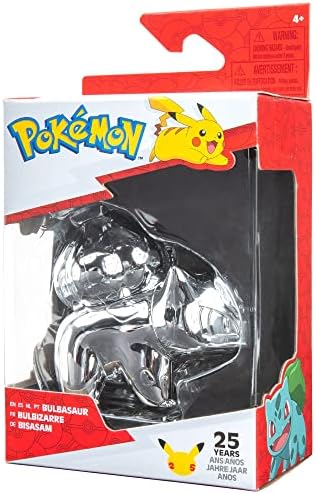 Pokemon 25th Celebration 3-inch Silver Bulbasaur Figure - Pokemon Fan Must Have Toy -