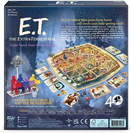 Funko ET The Extra-Terrestrial Cooperative Family Board Game Ages 10 and Up 2-4 Players