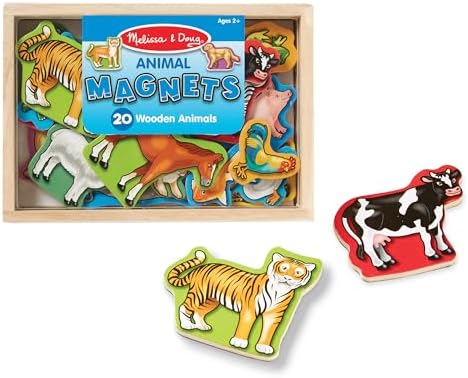 Melissa & Doug Melissa Doug 20 Wooden Animal Magnets in a Box Cute Animal Fridge Magnets