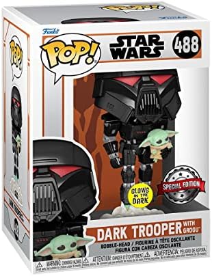 Funko Pop Vinyl - Star Wars - Dark Trooper with Grogu 488 Black