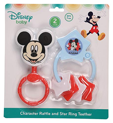 Disney Mickey Mouse Combo Pack Character Rattle Keyring Teether Mickey