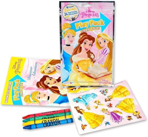 Disney Princess Coloring Pack Party Activity Favors with Crayons and Coloring Activity