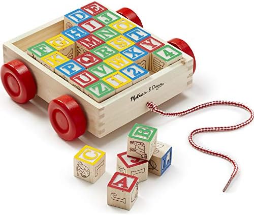 Melissa & Doug Melissa Dougi Classic ABC 30-Piece Wooden Block Cart 1 Theme Compatible MD