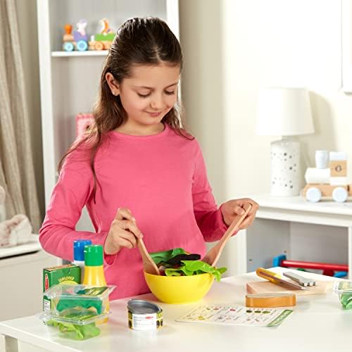 Melissa & Doug Melissa Doug Slice and Toss Salad - 52 Wooden and Felt Pieces Green -
