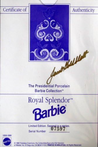 Barbie Royal Splendor PORCELAIN Doll SIGNED Limited Edition 2nd Series 1993