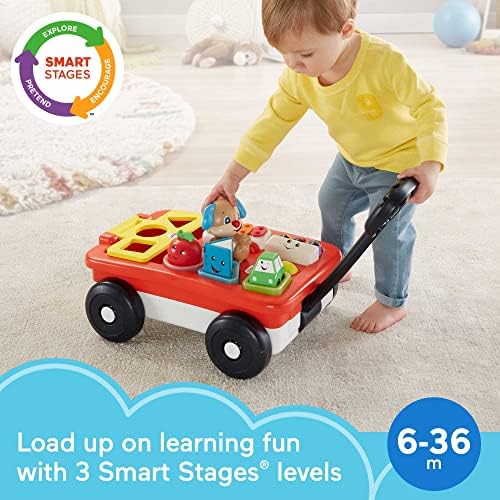 Fisher-Price Baby Toddler Toy Laugh Learn Pull Play Learning Wagon Musical Pull-Along