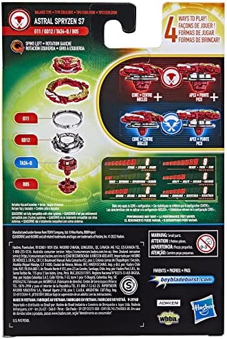 BEYBLADE Burst QuadDrive Astral Spryzen S7 Spinning Top Starter Pack - BalanceAttack Type
