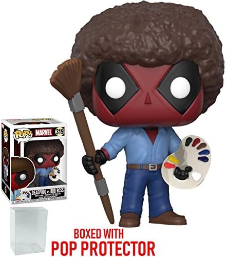 Funko Pop Marvel X-Men Deadpool Playtime - Bob Ross Deadpool Vinyl Figure Bundled with