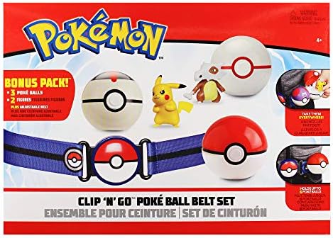 Pokemon Clip 'N' Go Belt Set with 3 Poke Balls 2 Figures - Includes Pikachu and Cubone