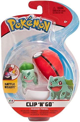 Pokemon Official Bulbasaur Clip and Go Comes with Bulbasaur Action Figure and Poke Ball